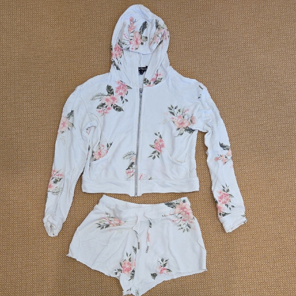 Floral Kids Matching Set - White and Pink